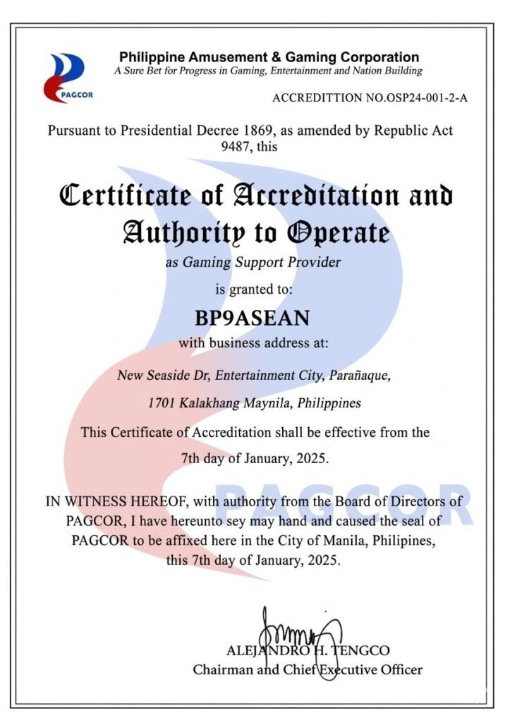 bp9 certificate